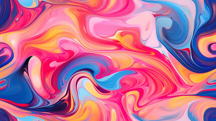 abstract colorful background in paint swirls - Seamless tile. Endless and repeat print.