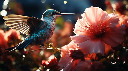 Fototapeta premium hummingbird on flower