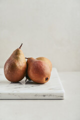 Conference Pears on marble cutting board