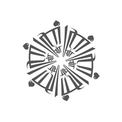 Happy valentines day Arabic calligraphy floral seamless mandala artwork illustration background with heart and love manuscript typography,  .Not Generative AI it is my artwork.
Translate: Love you.