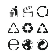 Set of packaging products design symbol