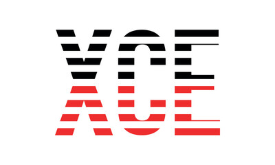 XCE three initial letter iconic line negative space minimal logo design vector template. monogram, abstract, wordmark, business, typography, minimalist, brand, company, flat, modern, unique, simple