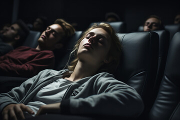 students sleeping at the cinema
