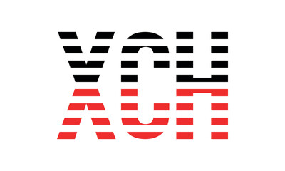 XCH three initial letter iconic line negative space minimal logo design vector template. monogram, abstract, wordmark, business, typography, minimalist, brand, company, flat, modern, unique, simple