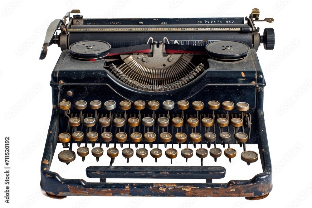 Fototapete an old typewriter with many buttons on it.