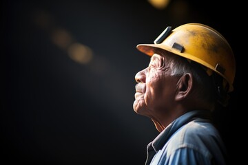 profile of a miners silhouette against a tunnel light