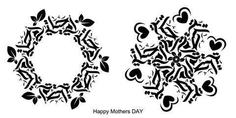 Happy Mothers day Arabic manuscript calligraphy floral seamless mandala artwork illustration background for greeting cars and all prints .Not Generative AI it is my artwork. Translate: Love you Mom.