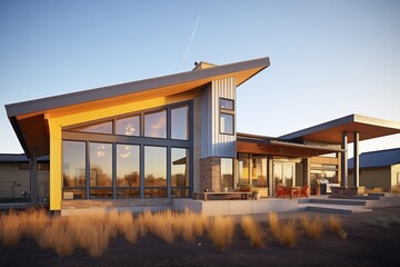 steelframed prairie home showcasing elongated ribbon windows