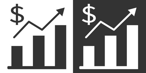 Graph icon. Chart diagram set line vector ilustration.