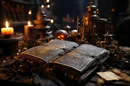 Old book in a gothic setup