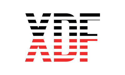 XDF three initial letter iconic line negative space minimal logo design vector template. monogram, abstract, wordmark, business, typography, minimalist, brand, company, flat, modern, unique, simple