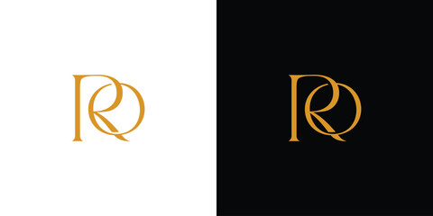 Unique and luxury  letter RO  initials logo design