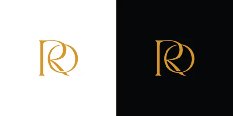 Foto op Canvas Unique and luxury  letter RO  initials logo design © Rusly