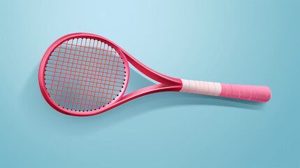3d Vector Tennis Racket with Ball illustration Sports