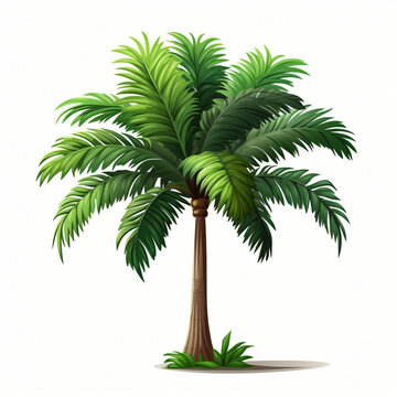 3d Vector Tropical palm cartoon illustration. Tropic