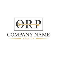 real estate / house key vector icon logo design