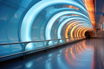 Naklejka premium Modern train station with minimalist design elements