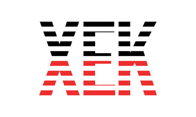 XEK three initial letter iconic line negative space minimal logo design vector template. monogram, abstract, wordmark, business, typography, minimalist, brand, company, flat, modern, unique, simple