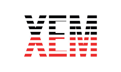 XEM three initial letter iconic line negative space minimal logo design vector template. monogram, abstract, wordmark, business, typography, minimalist, brand, company, flat, modern, unique, simple