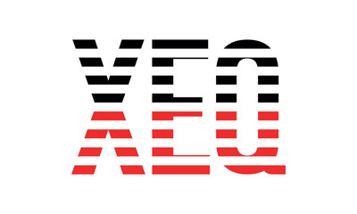 XEQ three initial letter iconic line negative space minimal logo design vector template. monogram, abstract, wordmark, business, typography, minimalist, brand, company, flat, modern, unique, simple