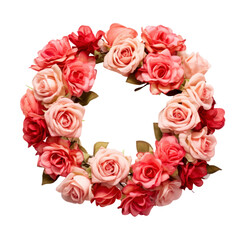 Rose wreath in transparent background
