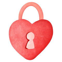 red heart with lock