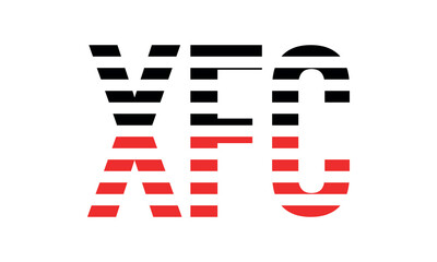 XFC three initial letter iconic line negative space minimal logo design vector template. monogram, abstract, wordmark, business, typography, minimalist, brand, company, flat, modern, unique, simple