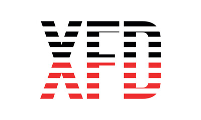 XFD three initial letter iconic line negative space minimal logo design vector template. monogram, abstract, wordmark, business, typography, minimalist, brand, company, flat, modern, unique, simple