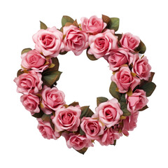 Rose wreath in transparent background