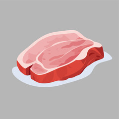 raw meat for steak flat vector