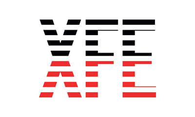 XFE three initial letter iconic line negative space minimal logo design vector template. monogram, abstract, wordmark, business, typography, minimalist, brand, company, flat, modern, unique, simple