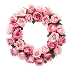 Rose wreath in transparent background