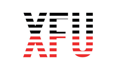 XFU three initial letter iconic line negative space minimal logo design vector template. monogram, abstract, wordmark, business, typography, minimalist, brand, company, flat, modern, unique, simple