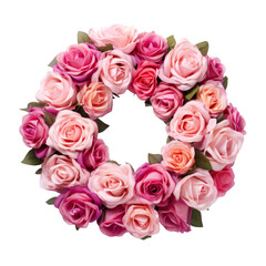 Rose wreath in transparent background