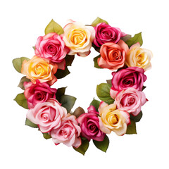 Rose wreath in transparent background