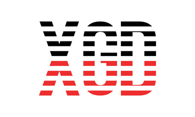 XGD three initial letter iconic line negative space minimal logo design vector template. monogram, abstract, wordmark, business, typography, minimalist, brand, company, flat, modern, unique, simple