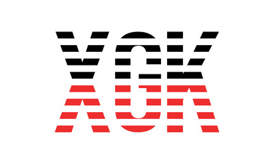 XGK three initial letter iconic line negative space minimal logo design vector template. monogram, abstract, wordmark, business, typography, minimalist, brand, company, flat, modern, unique, simple