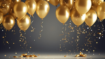 Party balloons, birthday decoration background, anniversary, wedding, holiday with space for text