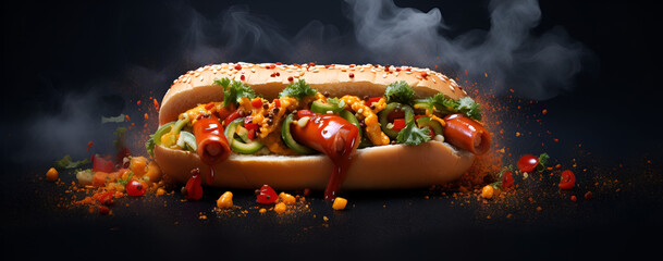 Sandwich or Hotdog. - obrazy, fototapety, plakaty