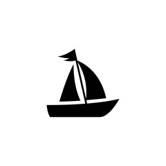 Sail boat icon. Ship icon. Flat vector illustration.
