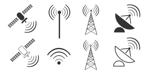 Wireless satellite technology set sembol icon vector ilustration. - obrazy, fototapety, plakaty