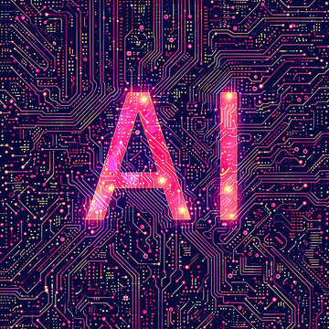 AI Learning and artificial intelligence. Quantum computer technologies. Futuristic pnk circuitboard background vector. Modern technology circuit board texture background.
