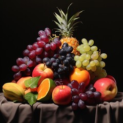 Naklejka na ściany i meble Ultra realistic Dessert Fruit Black Grapes_