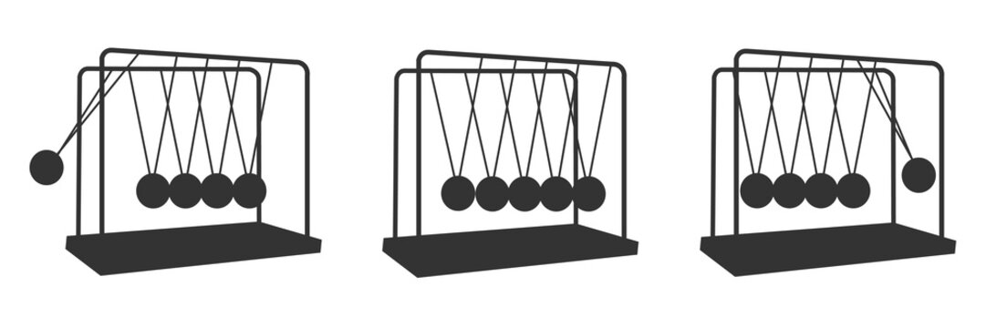 Newton Cradle icon. Balancing balls cradle vector ilustration.