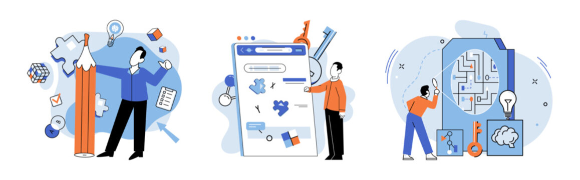 Logical thinking. Vector illustration. It cultivates awareness biases and fallacies, allowing us to make informed decisions based on evidence and logical reasoning Inspiration is fuel ignites logical