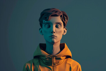 Human portrait game background style 3d stylish illustration