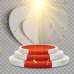 Hearts 3D.Love mockup template.
