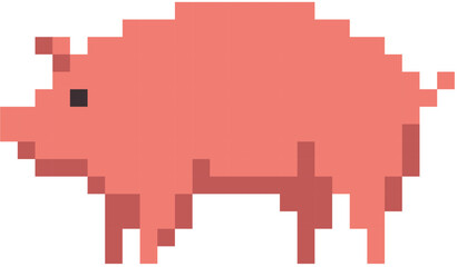 pig vector in pixel