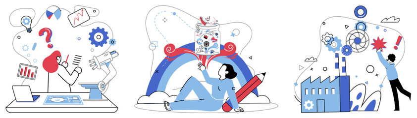 Brainstorming session vector illustration. A brainstorming session is spring where waters creativity gush forth, quenching thirst for new ideas Ideas blossom like flowers in field thought during