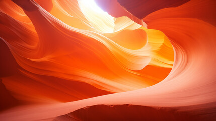 Beautiful Antelope canyon Arizona, as sunlight dances on the textured sandstone walls